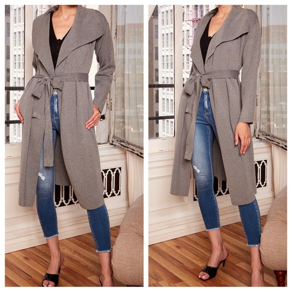 17 Boho Fabulous Ribbed Knit Wide Collar Knit Wrap/Coat - Picture 6 of 6